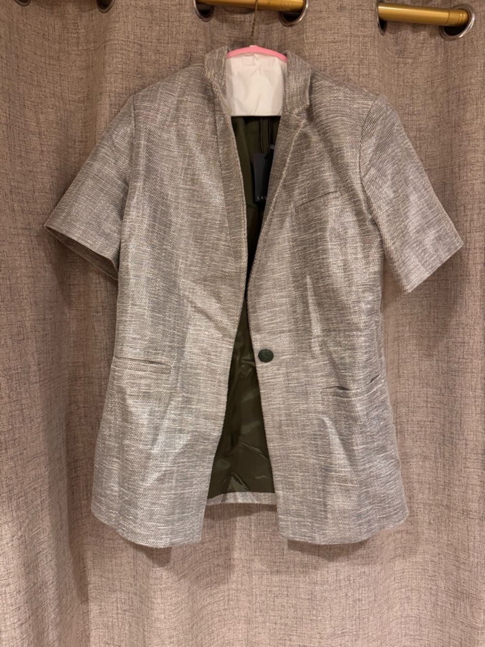 Men’s Lightweight Short-Sleeve Shirt Jacket in Heather Gray